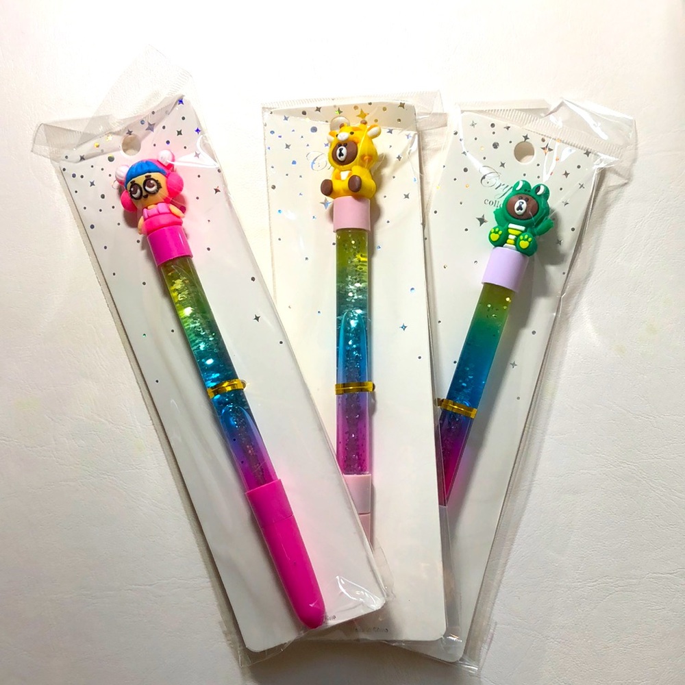 Set of 3 pens, black ink